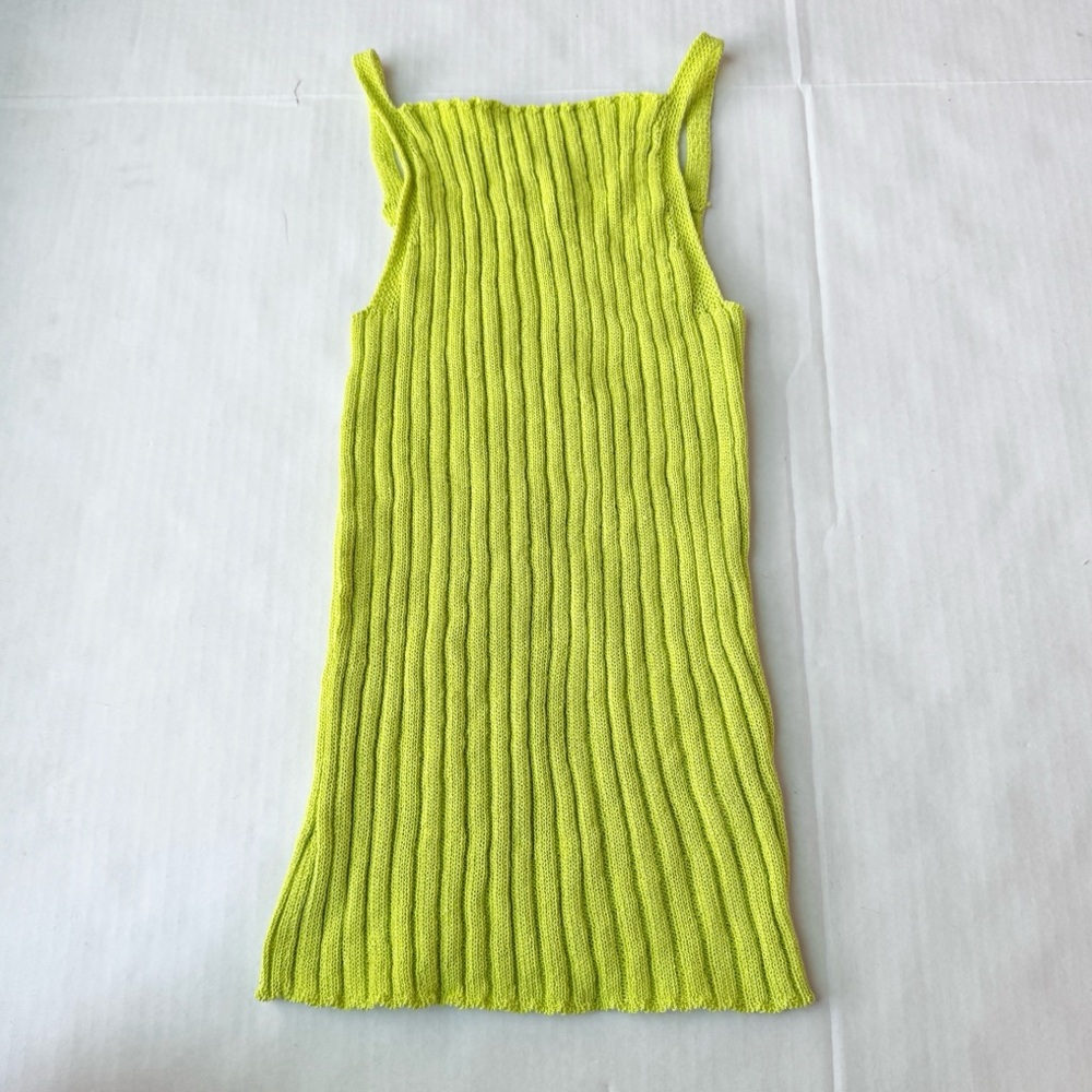 Zara Woman Ribbed Knit Tank Top in Lime Green  NWT Size M